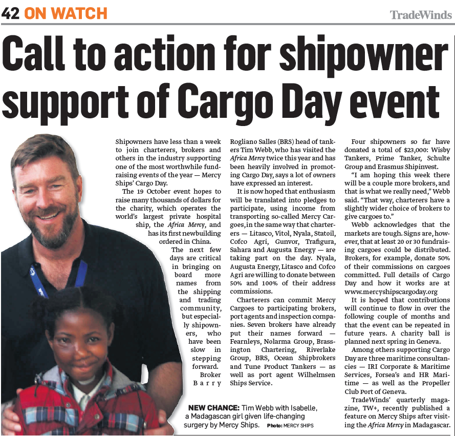 Call to action for shipowner support of Cargo Day event