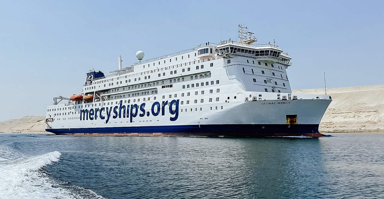 Mercy Ships newbuilding transits Suez Canal free of charge